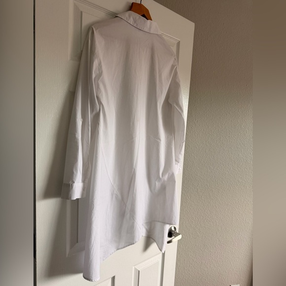 Cupio Roll Sleeve Asymmetrical Hem Tunic Size S in White - Picture 10 of 12